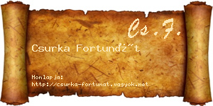 Csurka Fortunát névjegykártya